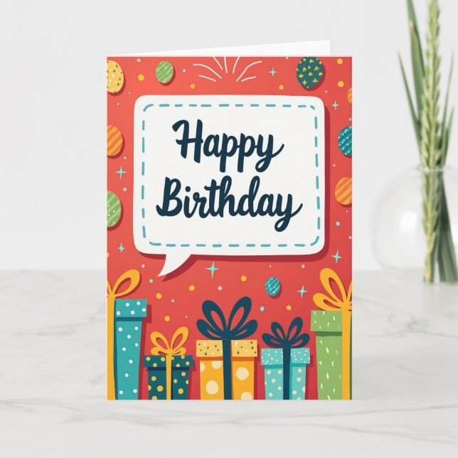 Carte d'anniversaire Joyeux Cadeaux (Devant)