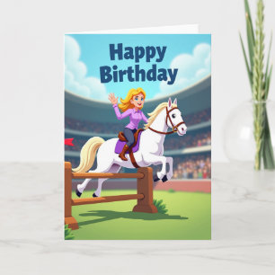 Carte d'anniversaire Joyeux Cavaliers Sautent