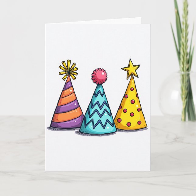 Carte d'anniversaire Joyeux Chapeaux (Devant)