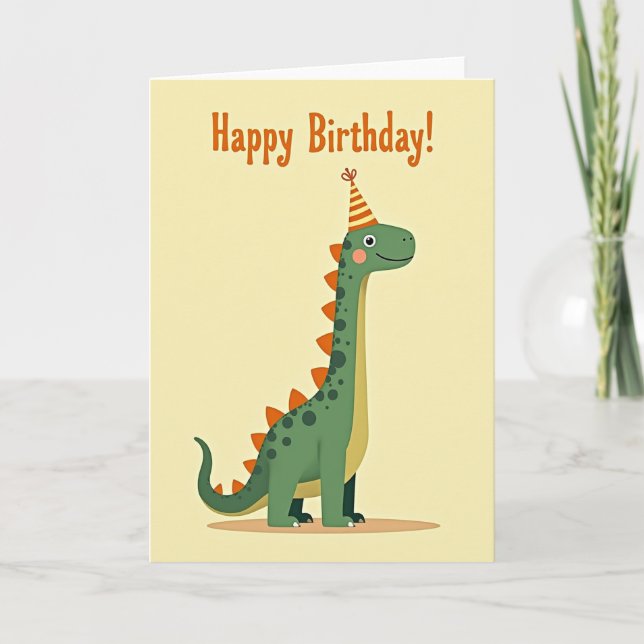 Carte d'anniversaire Joyeux Dino (Devant)