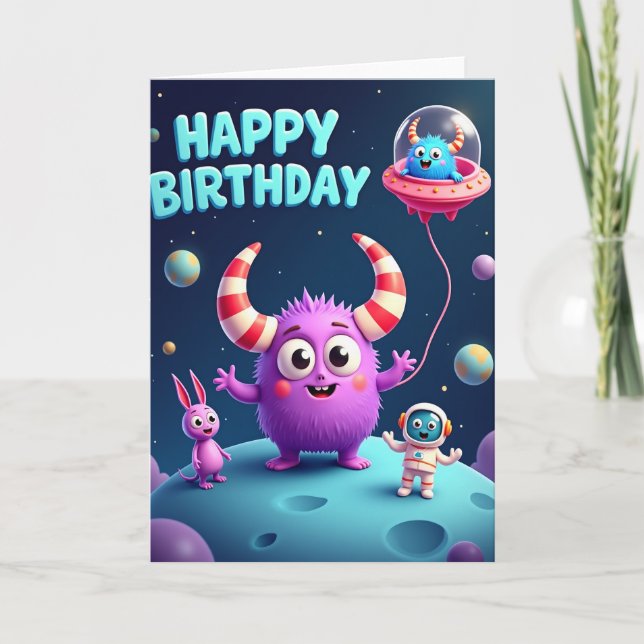 Carte d'anniversaire Joyeux Espace (Devant)