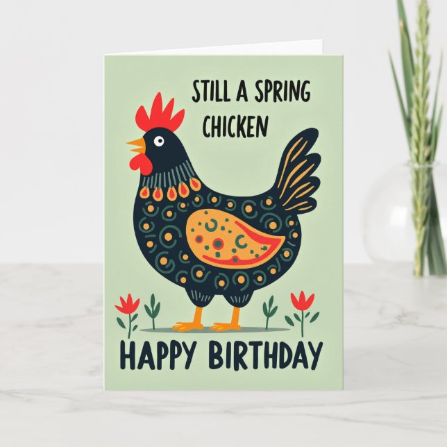 Carte d'anniversaire Joyeux Folk Bird (Devant)
