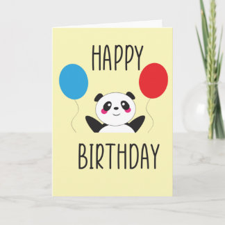 Carte d'anniversaire joyeux Panda