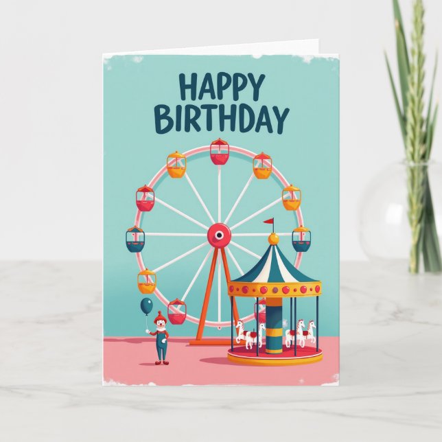 Carte d'anniversaire Joyeux Parc (Devant)