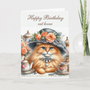 Carte d'anniversaire joyeux pour amateurs de chats