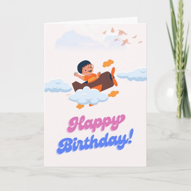 Carte d'anniversaire joyeux pour garçon - Pilote d (Devant)