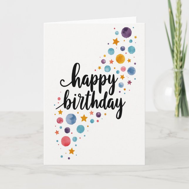 Carte d'anniversaire Joyeux Script (Devant)