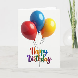 Carte d'anniversaire Joyeux Script