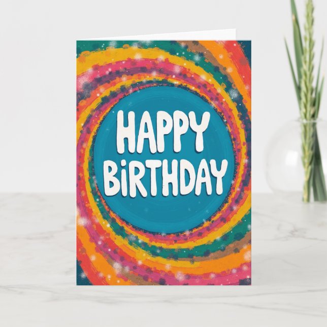 Carte d'anniversaire Joyeux Tourbillon (Devant)