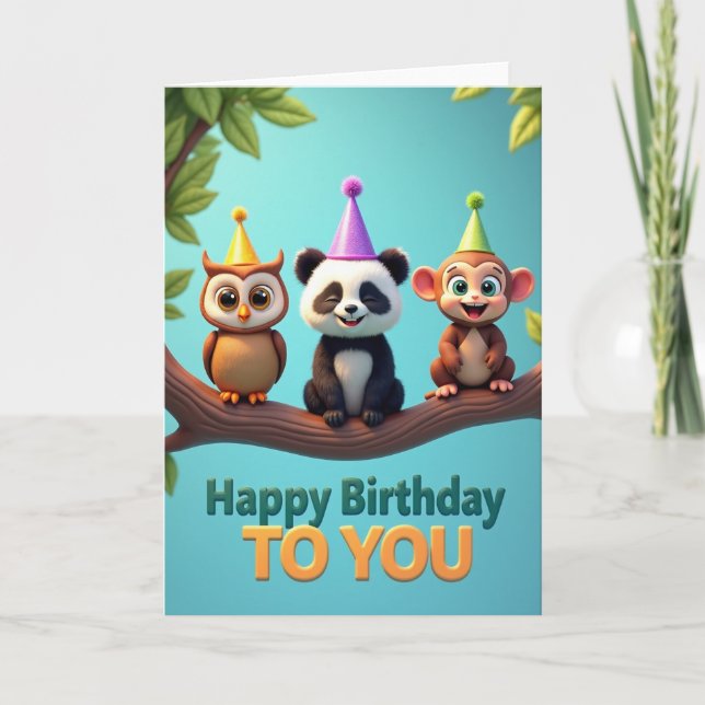 Carte d'anniversaire Joyful Critters (Devant)