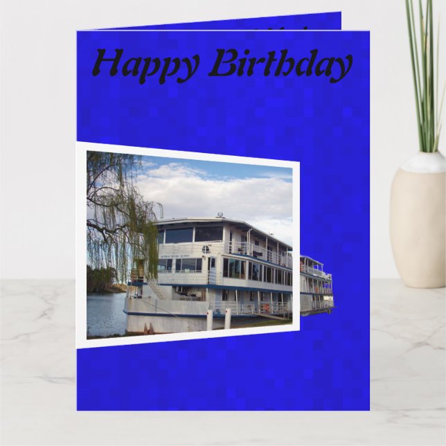 Carte d'anniversaire Jumbo Paddle Steamer, (Devant)