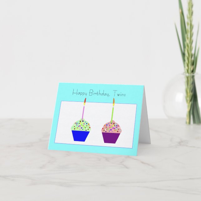 Carte d'anniversaire jumeaux (Devant)