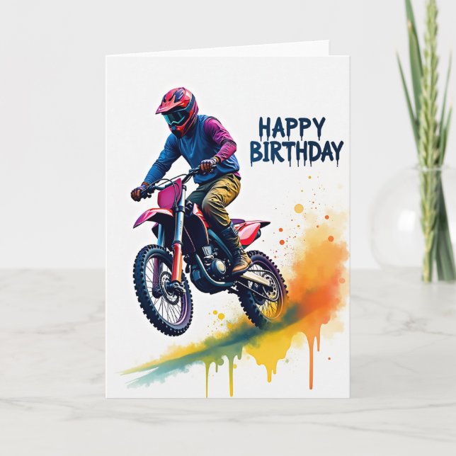 Carte d'anniversaire Jump Rider (Devant)