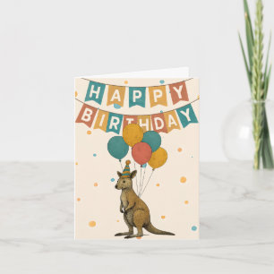 Carte d'anniversaire Kangaroo - animal mignon avec
