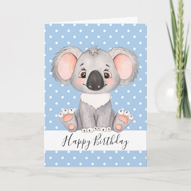 Carte d'anniversaire Koala (Devant)