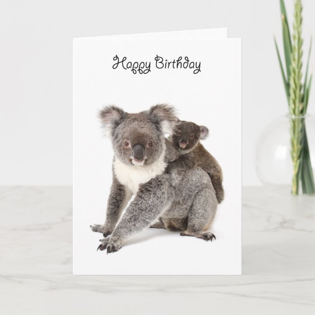 Carte d'anniversaire koala happy (Devant)
