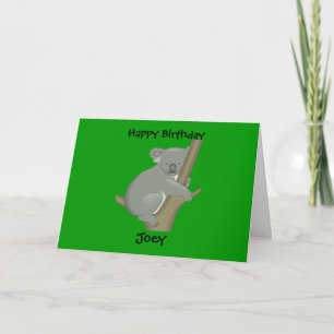 Carte d'anniversaire Koala pour enfant personnalis