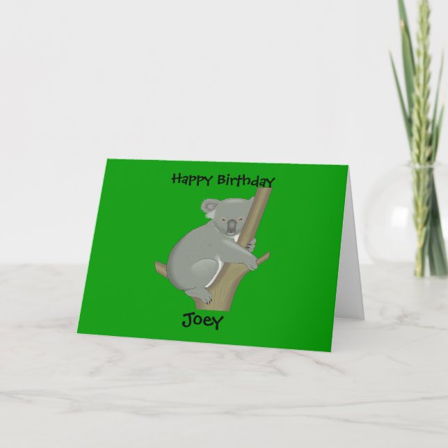 Carte d'anniversaire Koala pour enfant personnalis (Devant)