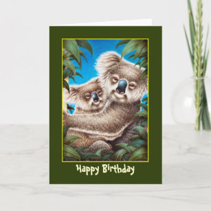 Carte d'anniversaire Koalas