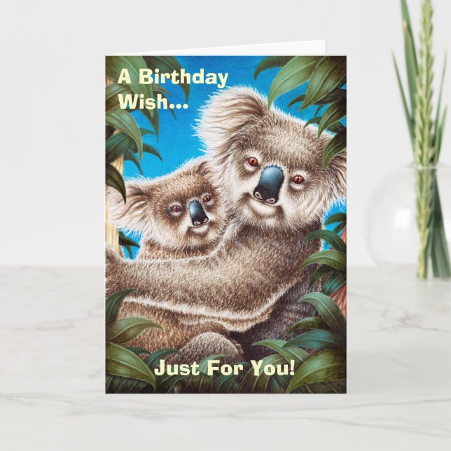 Carte d'anniversaire Koalas (Devant)