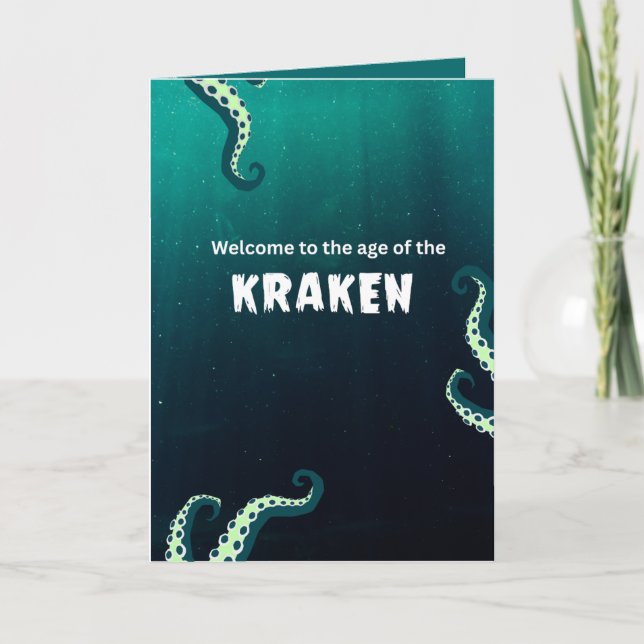 Carte d'anniversaire Kraken et Cracing (Devant)