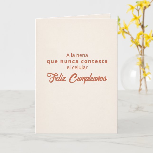 Carte d'anniversaire La Nena Que No Contesta (Fleur jaune)