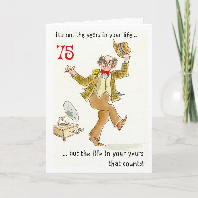 Carte d'anniversaire "La vie dans vos années" 75e (Devant)