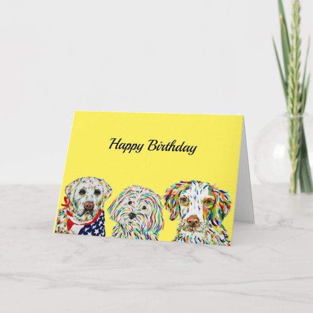 Carte d'anniversaire Labrador Maltipoo Brittany Sp (Devant)