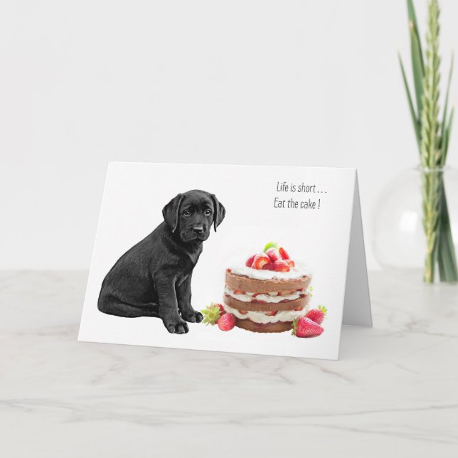 Carte d'anniversaire Labrador noir - Anniversaire  (Devant)