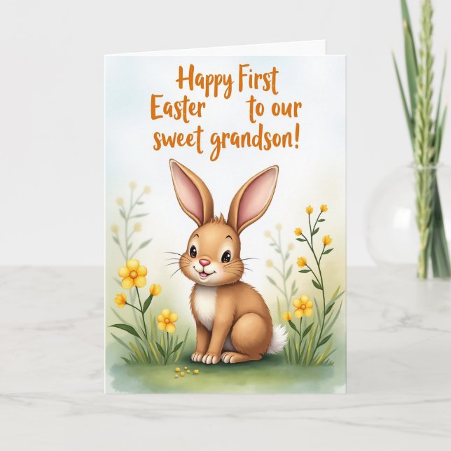 Carte d'anniversaire Lapin de printemps (Devant)
