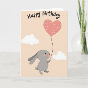 Carte d'anniversaire Lapin Mignon