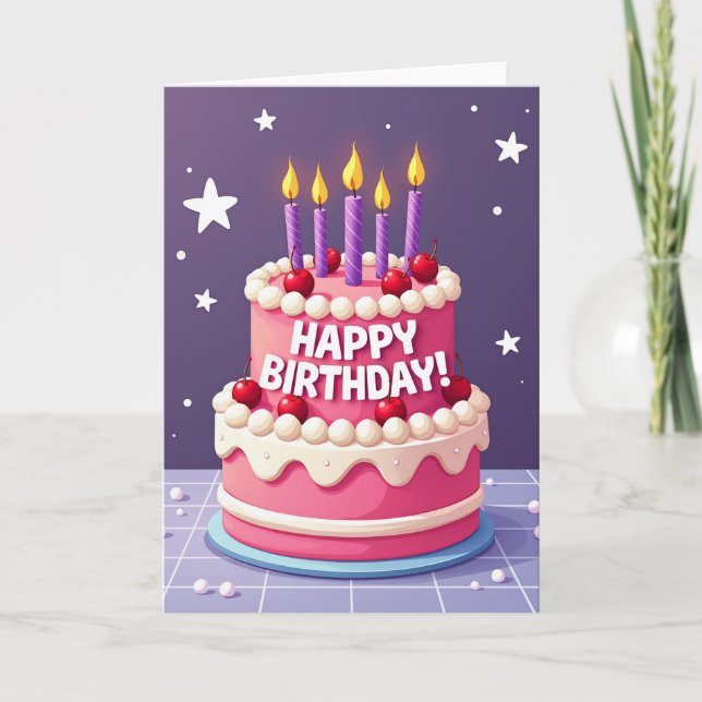 Carte d'anniversaire Lavande Star (Devant)