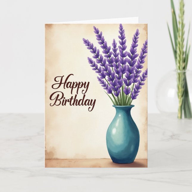 Carte d'anniversaire Lavender Birthday Bloom (Devant)