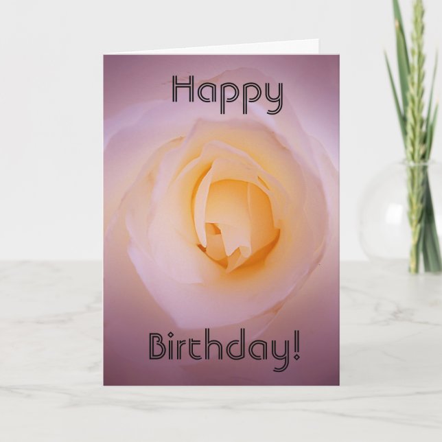 Carte d'anniversaire - Le coeur d'un Rose (Devant)