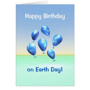 Carte d'anniversaire le jour de la Terre avec ball