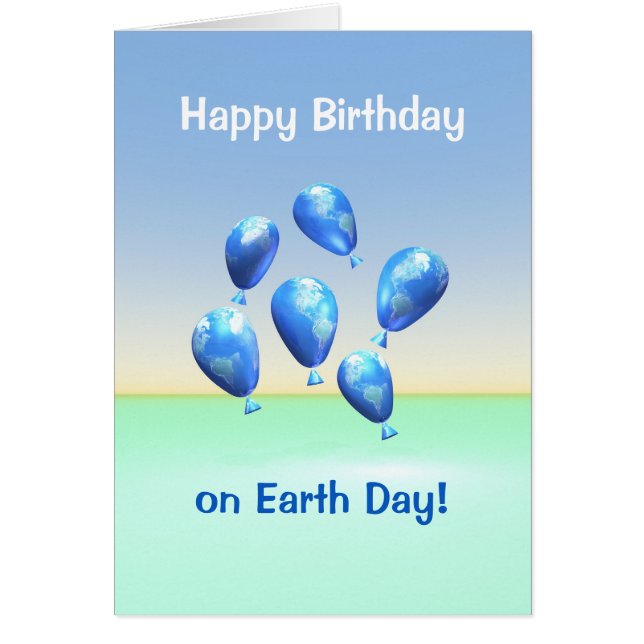 Carte d'anniversaire le jour de la Terre avec ball (Devant)