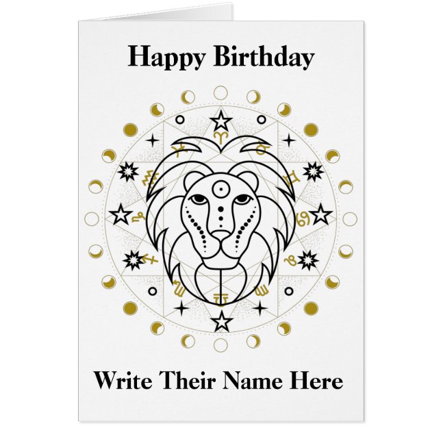 Carte d'anniversaire Leo Astrology du 23 juillet a (Devant)
