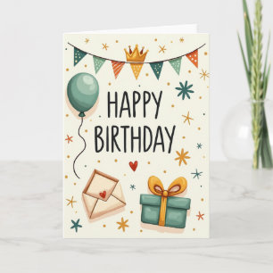 Carte d'anniversaire lettrage manuel