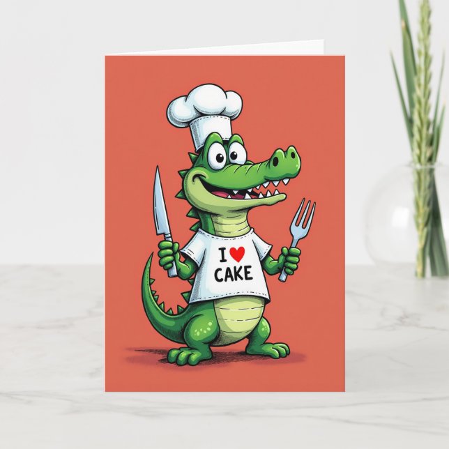 Carte d'anniversaire Lézard Dessin Animé (Devant)