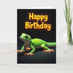 Carte d'anniversaire Lézard Émeraude