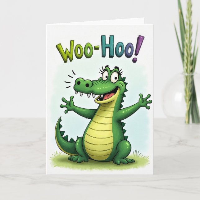 Carte d'anniversaire Lézard Joyeux (Devant)