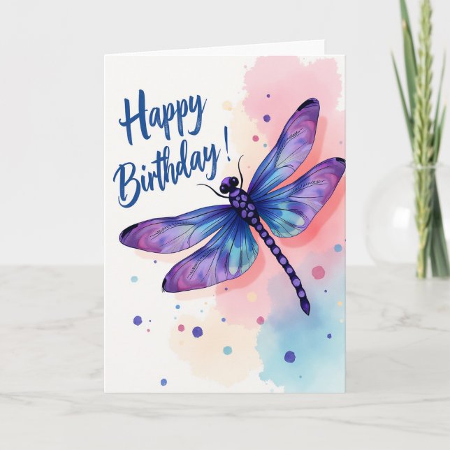 Carte d'anniversaire Libellule (Devant)