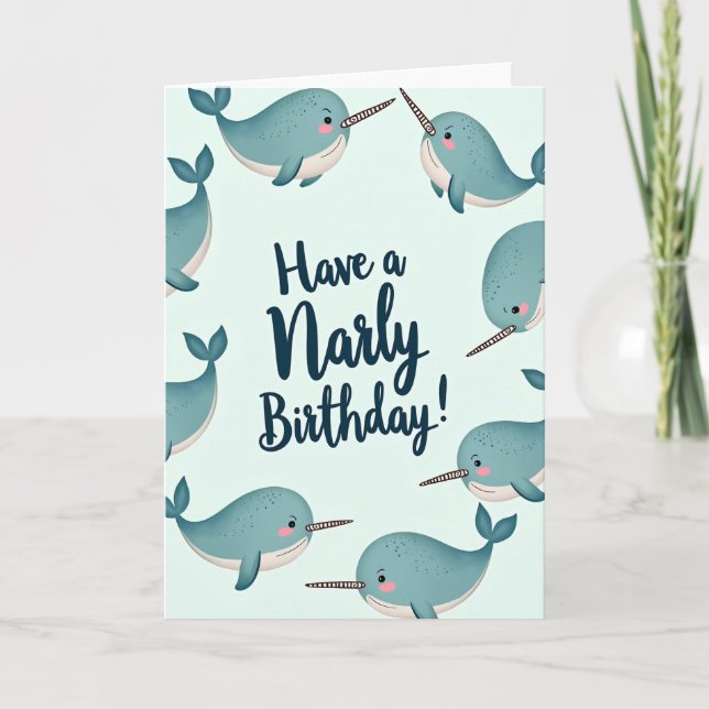 Carte d'anniversaire Licorne de Mer (Devant)