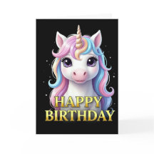 CARTE D'ANNIVERSAIRE LICORNE GROS PLAN DISTINCTIVE