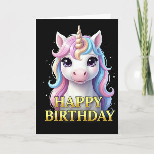 CARTE D'ANNIVERSAIRE LICORNE GROS PLAN DISTINCTIVE