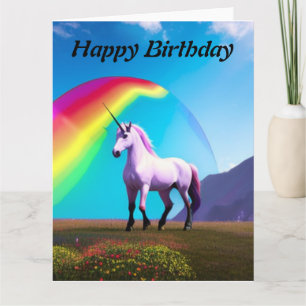 Carte d'anniversaire licorne joyeux anniversaire