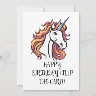 Carte d'anniversaire licorne mignonne