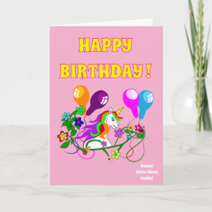 carte d'anniversaire LICORNE pour enfants amusante