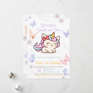 Carte d'anniversaire Licorne Rose Magique pour Fil