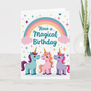 Carte d'anniversaire Licorne Suave